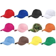 Gelante Adult Plain Baseball Hat Cap Adjustable Back Strap 12 Pack