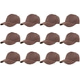 thumbnail image 1 of Gelante Adult Plain Baseball Hat Cap Adjustable Back Strap 12 Pack-Brown, 1 of 5