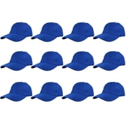 Gelante Adult Plain Baseball Hat Cap Adjustable Back Strap 12 Pack