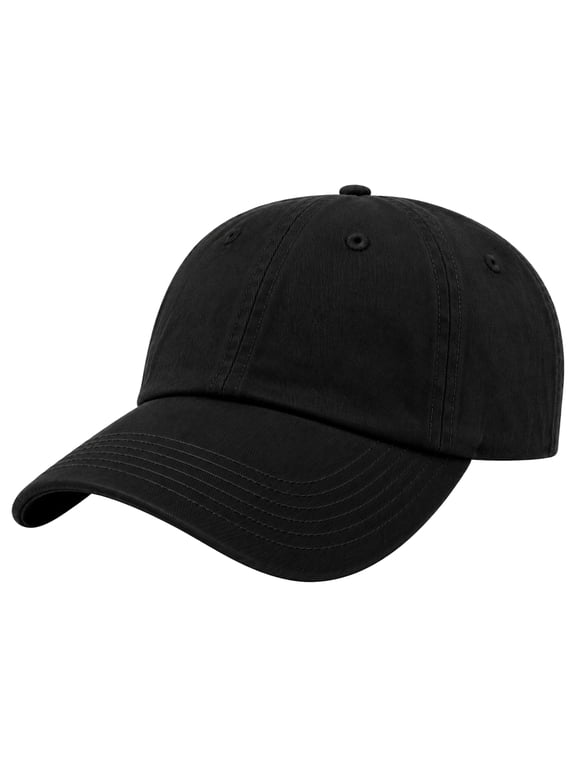 Adult Unisex Baseball Hat Cap 100% Cotton Plain Blank Adjustable Size. Black