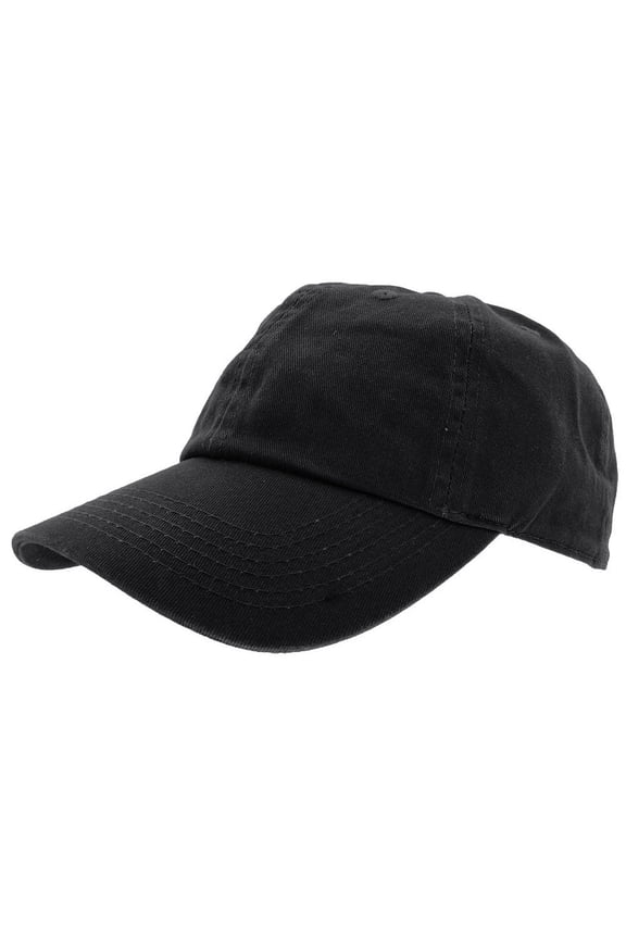 Adult Unisex Baseball Hat Cap 100% Cotton Plain Blank Adjustable Size. Black