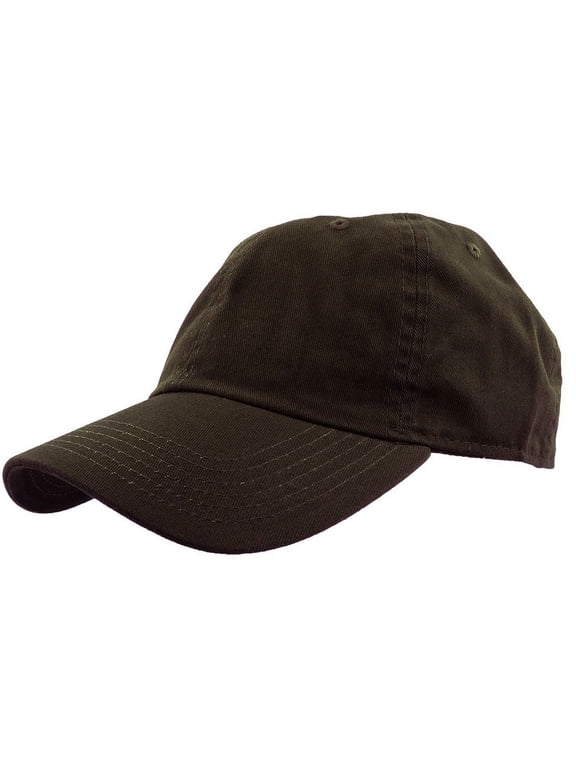 Adult Unisex Baseball Hat Cap 100% Cotton Plain Blank Adjustable Size. Dark Brown