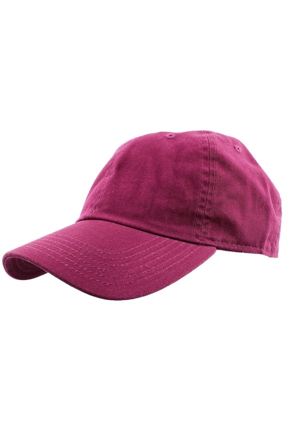 Adult Unisex Baseball Hat Cap 100% Cotton Plain Blank Adjustable Size. Fuchisa