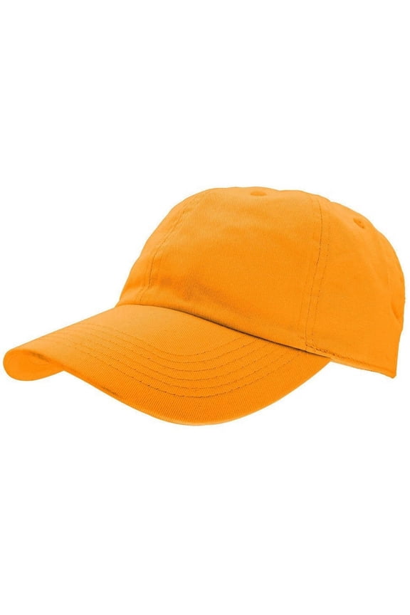 Adult Unisex Baseball Hat Cap 100% Cotton Plain Blank Adjustable Size. Gold