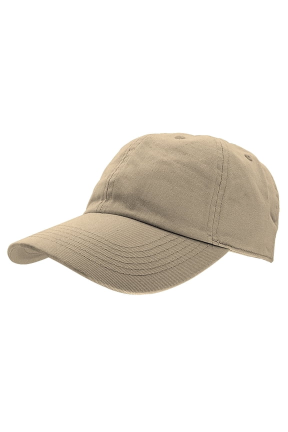 Adult Unisex Baseball Hat Cap 100% Cotton Plain Blank Adjustable Size. Khaki-1804
