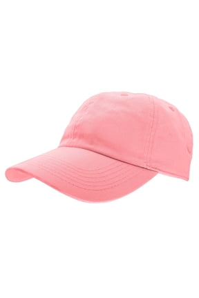 Adult Unisex Baseball Hat Cap 100% Cotton Plain Blank Adjustable Size. Light Pink