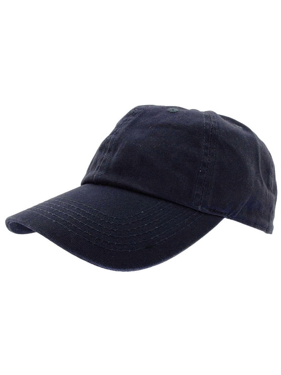 Adult Unisex Baseball Hat Cap 100% Cotton Plain Blank Adjustable Size. Navy