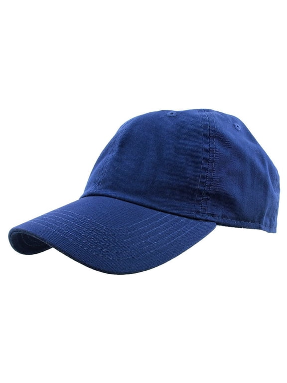 Adult Unisex Baseball Hat Cap 100% Cotton Plain Blank Adjustable Size. Royal Blue