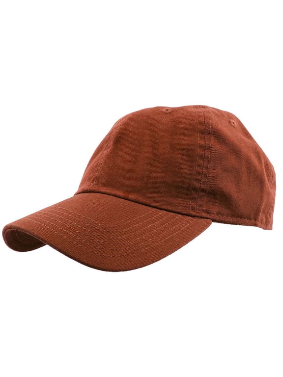 Adult Unisex Baseball Hat Cap 100% Cotton Plain Blank Adjustable Size. Rust