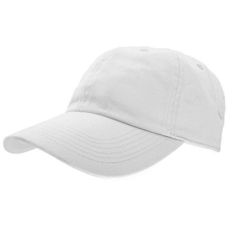 Gelante Adult Unisex Baseball Hat Cap 100% Cotton Plain Blank Adjustable  Size. White