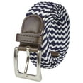 thumbnail image 1 of Gelante Adult's Canvas Elastic Fabric Woven Stretch Braided Belts - Navy/White-M, 1 of 3