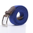 thumbnail image 1 of Gelante Adult's Canvas Elastic Fabric Woven Stretch Braided Belts - Royal, XL, 1 of 3