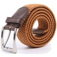 thumbnail image 1 of Gelante Adult's Canvas Elastic Fabric Woven Stretch Braided Belts Solid Color- BRN, XL, 1 of 4