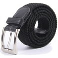 thumbnail image 1 of Gelante Adult's Canvas Elastic Fabric Woven Stretch Braided Belts Solid Color - Black, L, 1 of 4