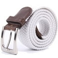 thumbnail image 1 of Gelante Adult's Canvas Elastic Fabric Woven Stretch Braided Belts Solid Color- WT, S, 1 of 4