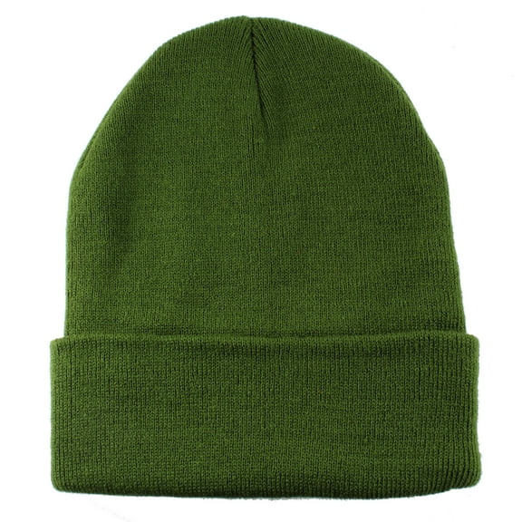 Gelante Beanie Hat Men Women Classic Knit Cuffed Plain Cap - Army Green