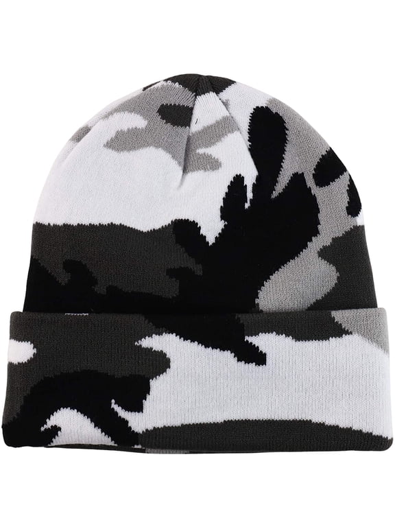 Winter Beanie Hat for Men and Women, Cuffed Knit Cap - City Camo