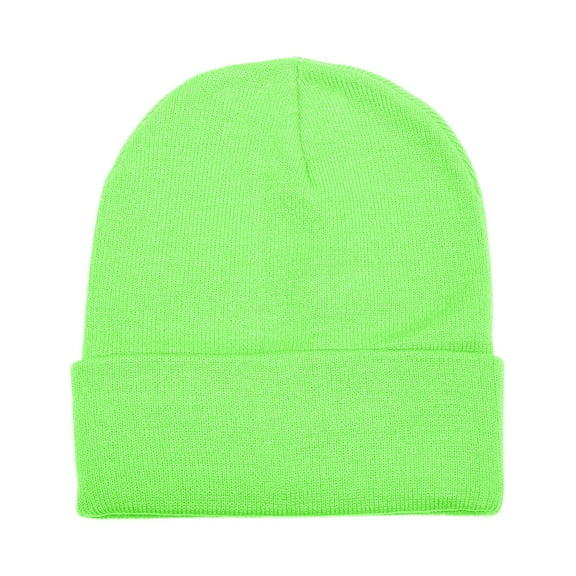 Gelante Beanie Hat Men Women Classic Knit Cuffed Plain Cap - Green
