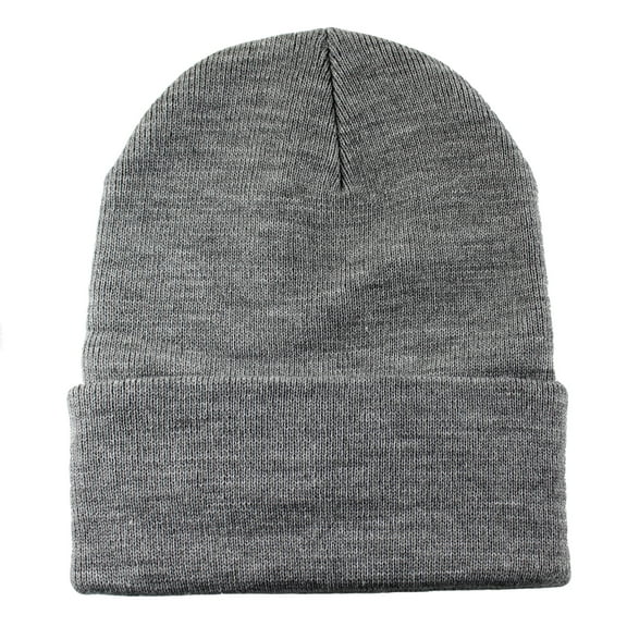 Gelante Beanie Hat Men Women Classic Knit Cuffed Plain Cap - Light Gray