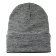 Gelante Winter Beanie Hat for Men and Women, Cuffed Knit Cap - Light Gray