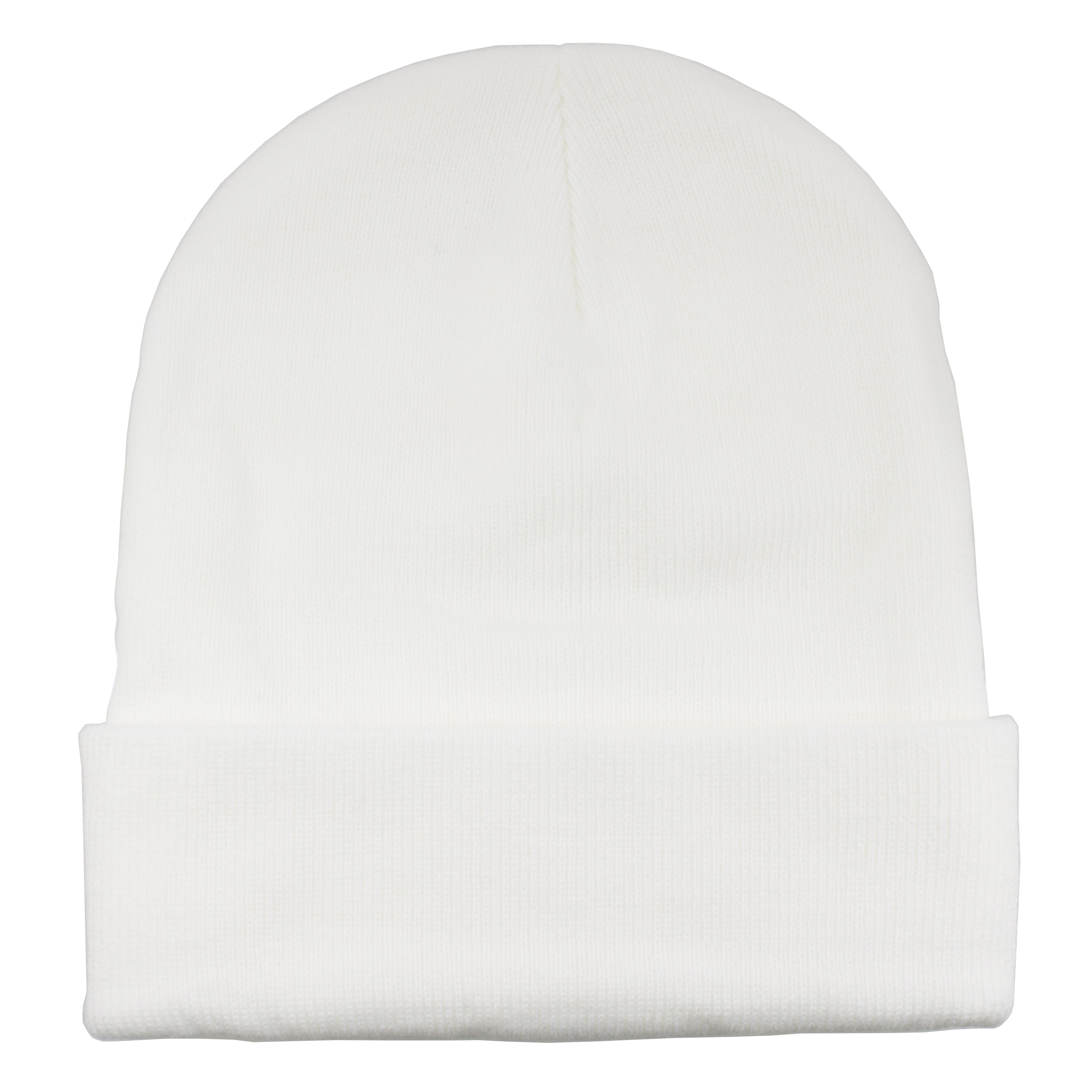 Gelante Beanie Cuffed White Hat Plain Men Classic - Women Knit Cap