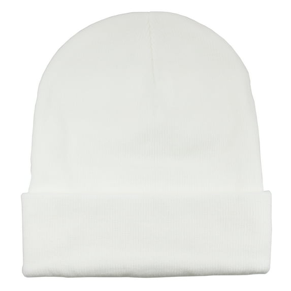 Gelante Beanie Hat Men Women Classic Knit Cuffed Plain Cap - White