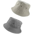 thumbnail image 1 of Gelante Bucket Hat 100% Cotton Packable Summer Travel Cap. 2PC: Gray / Putty-L/XL, 1 of 4