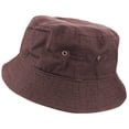 thumbnail image 1 of Gelante Bucket Hat 100% Cotton Packable Summer Travel Cap. Brown-S/M, 1 of 5
