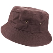 Gelante Bucket Hat 100% Cotton Packable Summer Travel Cap. Brown-S/M