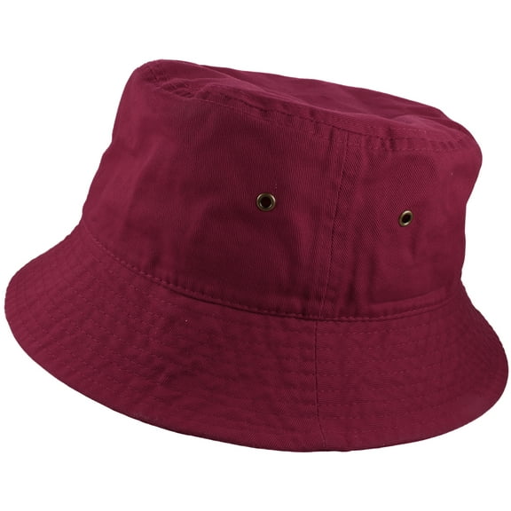 Gelante Bucket Hat 100% Cotton Packable Summer Travel Cap. Burgundy-L/XL