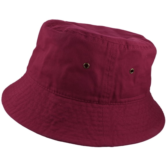 Gelante Bucket Hat 100% Cotton Packable Summer Travel Cap. Burgundy-S/M