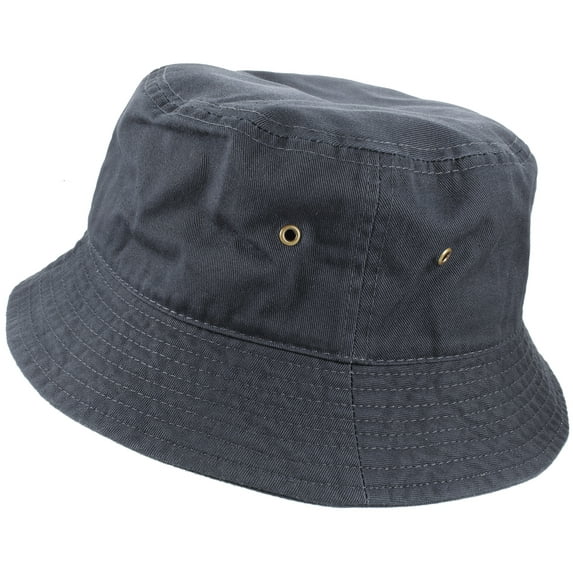 Gelante Bucket Hat 100% Cotton Packable Summer Travel Cap. Charcoal-S/M
