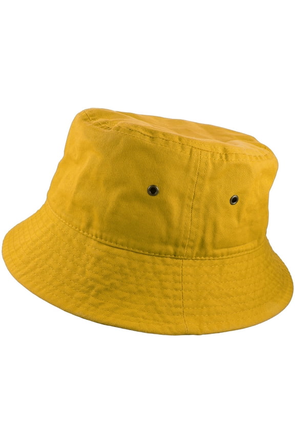 Bucket Hat 100% Cotton Packable Summer Travel Cap. Gold-L/XL