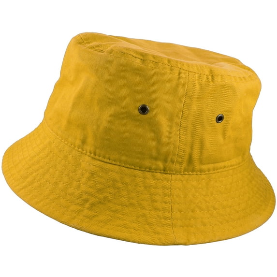 Gelante Bucket Hat 100% Cotton Packable Summer Travel Cap. Gold-S/M