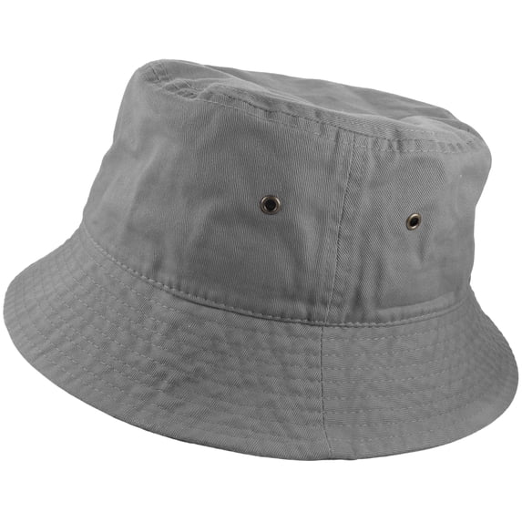 Gelante Bucket Hat 100% Cotton Packable Summer Travel Cap. Gray-L/XL