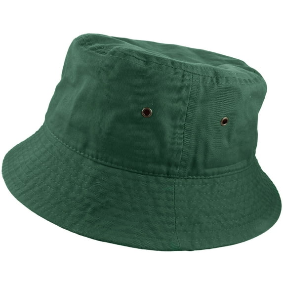 Gelante Bucket Hat 100% Cotton Packable Summer Travel Cap. Hunter Green-L/XL