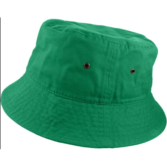 Gelante Bucket Hat 100% Cotton Packable Summer Travel Cap. Kelly Green-L/XL