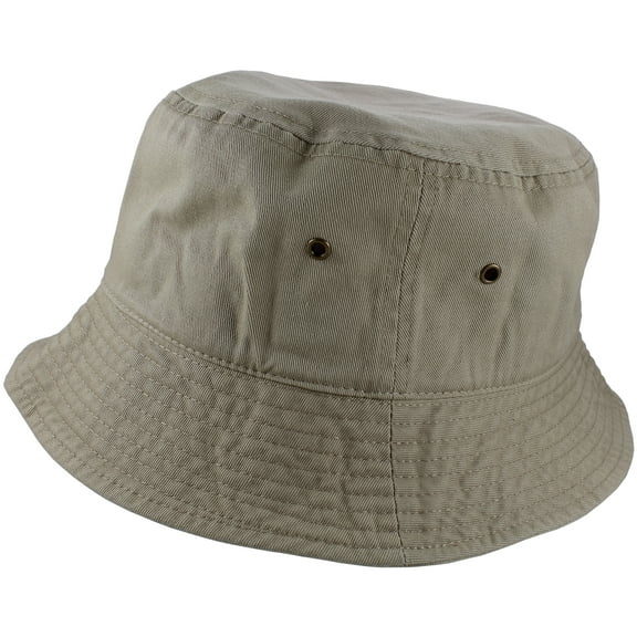 Gelante Bucket Hat 100% Cotton Packable Summer Travel Cap. Khaki-L/XL