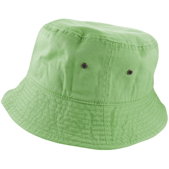 Gelante Bucket Hat 100% Cotton Packable Summer Travel Cap. Lime Green-L/XL