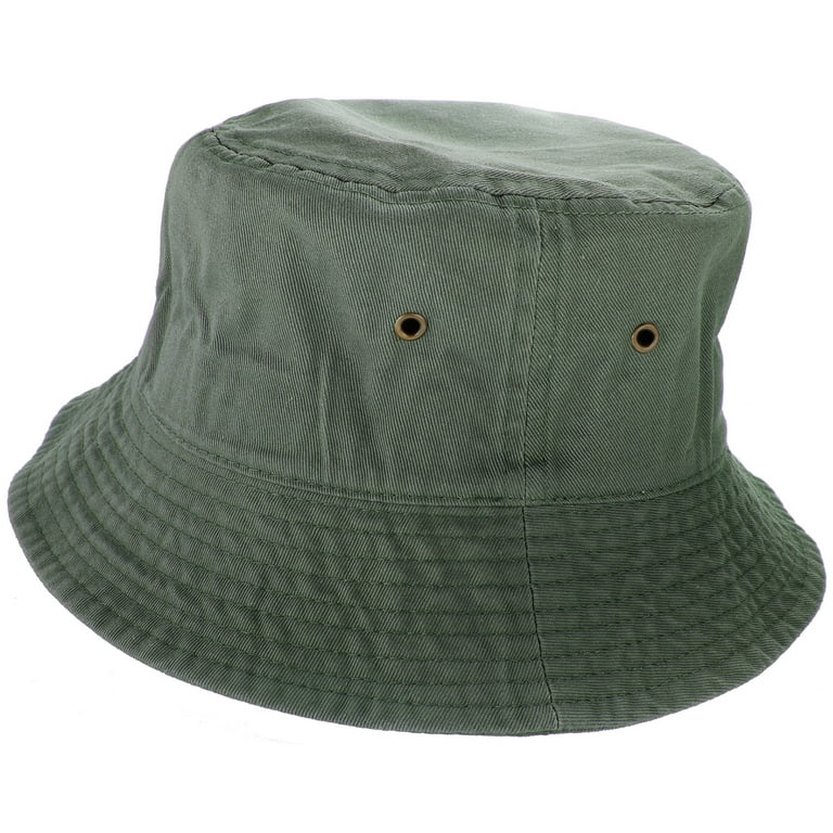 Gelante Bucket Hat 100% Cotton Packable Summer Travel Cap. Olive-S/M