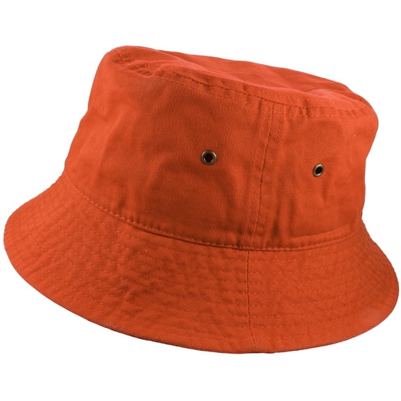 Gelante Bucket Hat 100% Cotton Packable Summer Travel Cap. Orange-L/XL