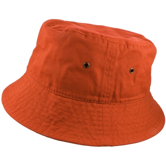 Gelante Bucket Hat 100% Cotton Packable Summer Travel Cap. Orange-L/XL