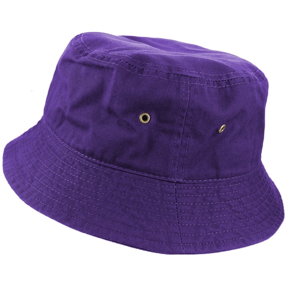 Gelante Bucket Hat 100% Cotton Packable Summer Travel Cap. Purple-S/M