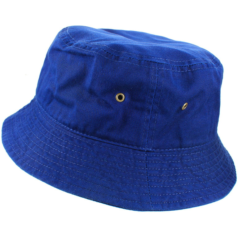 Gelante Bucket Hat 100% Cotton Packable Summer Travel Cap. Royal Blue-L/XL