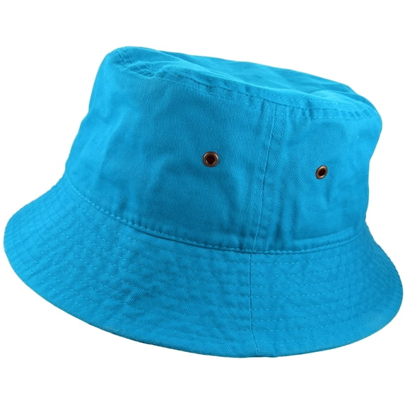 Gelante Bucket Hat 100% Cotton Packable Summer Travel Cap. Turquoise-S/M