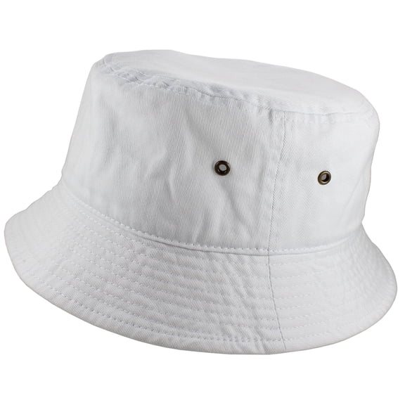 Gelante Bucket Hat 100% Cotton Packable Summer Travel Cap. White-L/XL