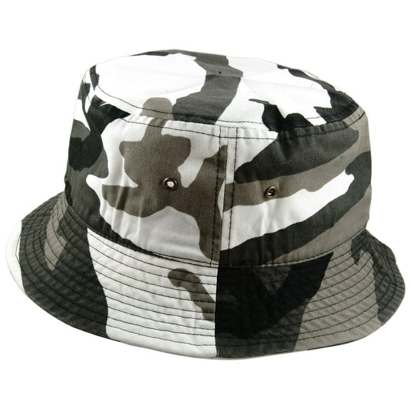 Gelante Bucket Hat Cotton Packable Summer Travel Cap. City Camo-L/XL