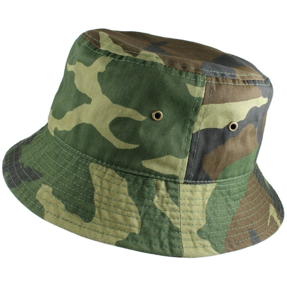 Gelante Bucket Hat Cotton Packable Summer Travel Cap. Woodland-L/XL