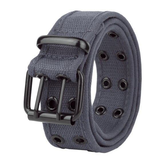 Gelante Canvas Double Grommet Hole Belt - Gray, M