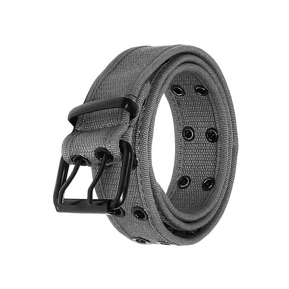 Gelante Canvas Double Grommet Hole Belt - Gray, M